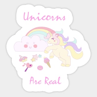 Unicorns Are Real Cute Cloud Sticker